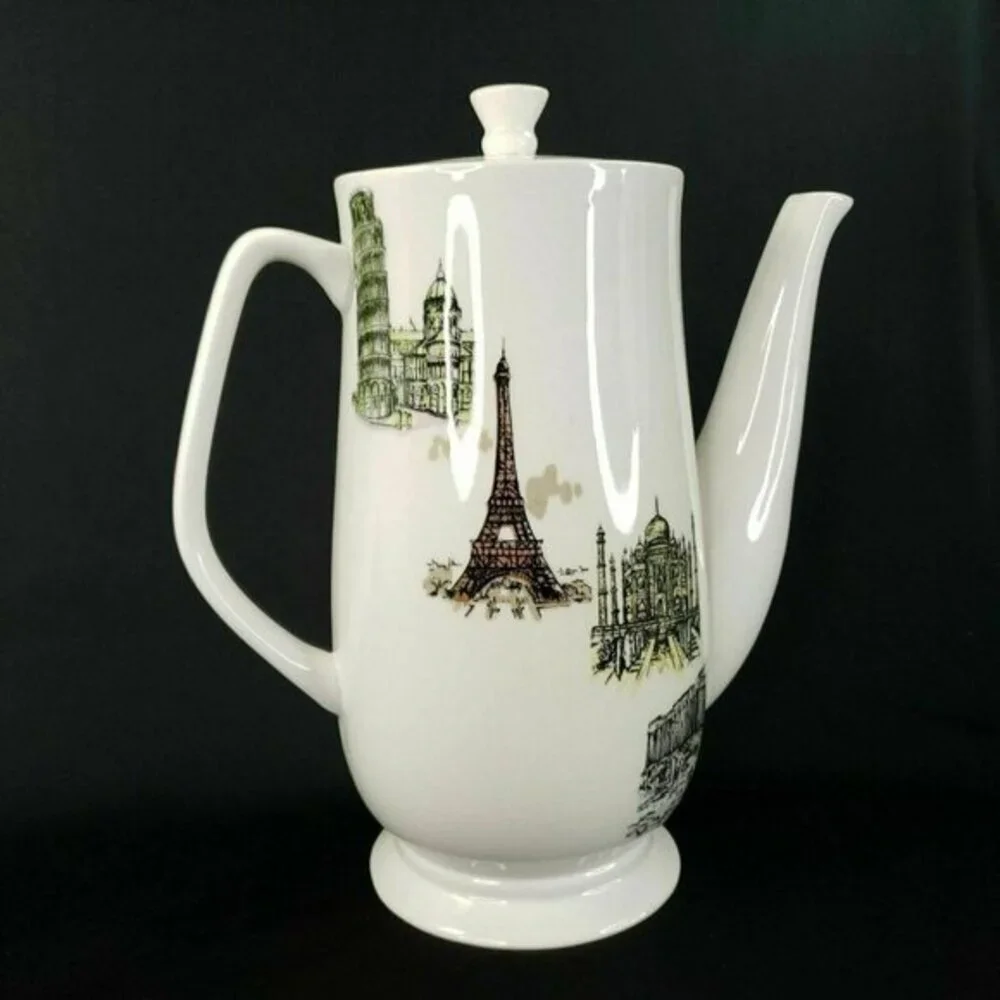 Kaysons‎ International Ironstone Coffee Tea Pot Fine China Japan MCM  Vtg 1966